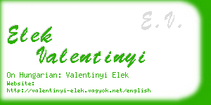 elek valentinyi business card